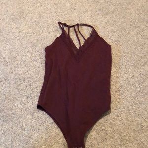 Maroon Abercrombie body suit